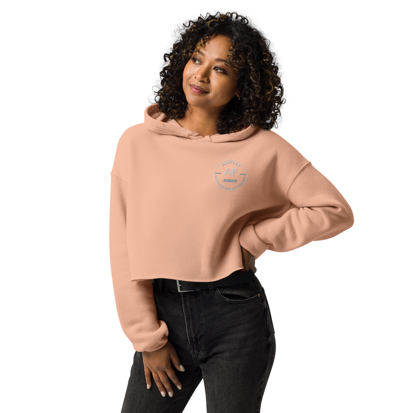 ALLPLAY Embroidered Crop Hoodie